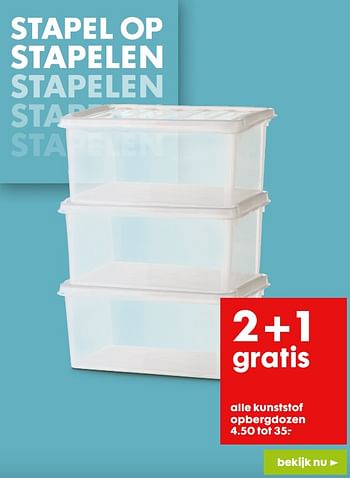 Promoties Kunststof opbergdozen - Huismerk - Hema - Geldig van 19/02/2020 tot 03/03/2020 bij Hema