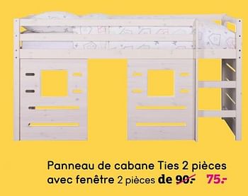 Promotions Panneau de cabane ties 2 pièces avec fenêtre - Produit maison - Leen Bakker - Valide de 17/02/2020 à 08/03/2020 chez Leen Bakker