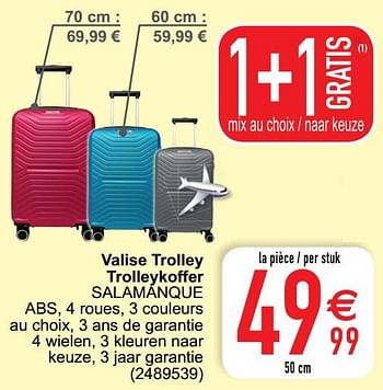 Promoties Valise trolley trolleykoffer salamanque - Huismerk - Cora - Geldig van 25/02/2020 tot 09/03/2020 bij Cora