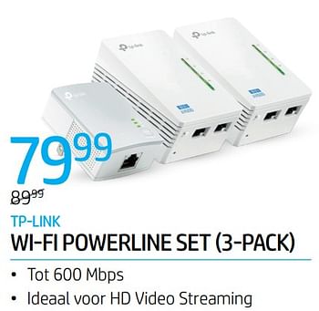 Promoties Tp-link wi-fi powerline set 3-pack - TP-LINK - Geldig van 24/02/2020 tot 08/03/2020 bij VCD