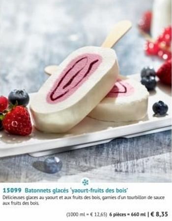 Promotions Batonnets glacés yaourt-fruits des bois - Produit maison - Bofrost - Valide de 30/09/2019 à 29/03/2020 chez Bofrost