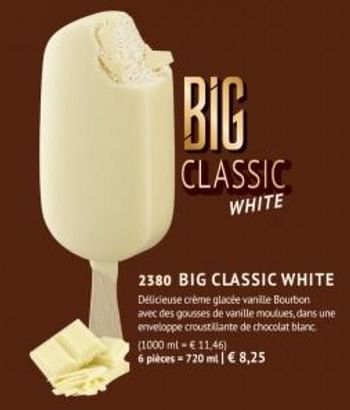 Promotions Big classic white - Produit maison - Bofrost - Valide de 30/09/2019 à 29/03/2020 chez Bofrost