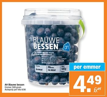 Promoties Ah blauwe bessen - Huismerk - Albert Heijn - Geldig van 24/02/2020 tot 01/03/2020 bij Albert Heijn