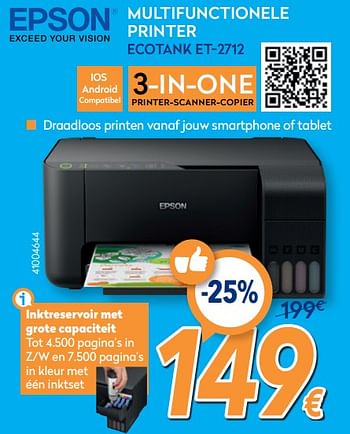 Promoties Epson multifunctionele printer ecotank et-2712 - Epson - Geldig van 26/02/2020 tot 26/03/2020 bij Krefel