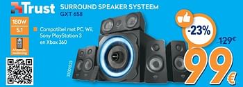 Promoties Trust surround speaker systeem gxt 658 - Trust - Geldig van 26/02/2020 tot 26/03/2020 bij Krefel