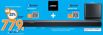 Promoties Bose soundbar 500 + subwoofer bass module 500 - Bose - Geldig van 26/02/2020 tot 26/03/2020 bij Krefel