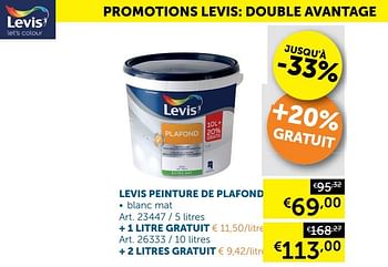 Promotions Levis peinture de plafond - Levis - Valide de 03/03/2020 à 30/03/2020 chez Zelfbouwmarkt