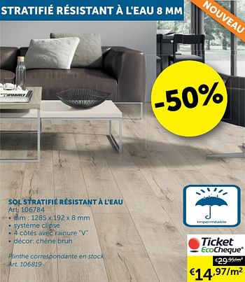 Promotion Zelfbouwmarkt Sol Stratifie Resistant A L Eau Produit Maison Zelfbouwmarkt Construction Renovation Valide Jusqua 4 Promobutler