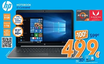 Promotions Hp notebook 17-ca1048nb - HP - Valide de 26/02/2020 à 26/03/2020 chez Krefel