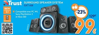 Promotions Trust surround speaker system gxt 658 - Trust - Valide de 26/02/2020 à 26/03/2020 chez Krefel