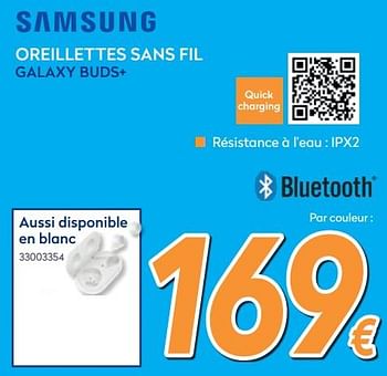 Promotions Samsung oreillettes sans fil galaxy buds+aussi disponible en blanc - Samsung - Valide de 26/02/2020 à 26/03/2020 chez Krefel