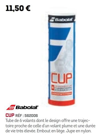 Promotions Cup - Babolat - Valide de 01/12/2019 à 30/04/2020 chez Sport 2000