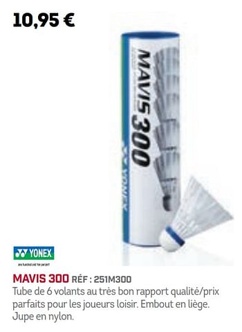 Promoties Mavis 300 - Yonex - Geldig van 01/12/2019 tot 30/04/2020 bij Sport 2000