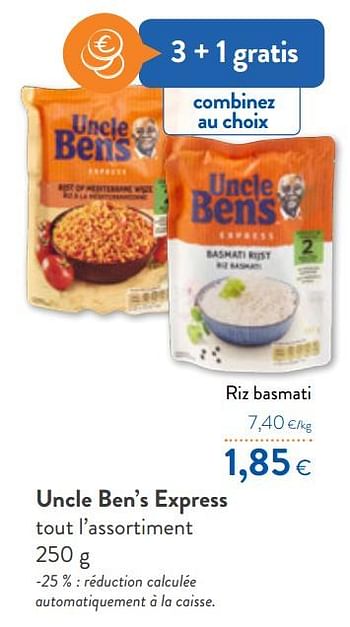 Uncle Ben's Uncle ben`s riz basmati - En promotion chez OKay