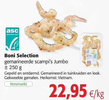 Promoties Boni selection gemarineerde scampi`s jumbo - Boni - Geldig van 26/02/2020 tot 10/03/2020 bij Colruyt