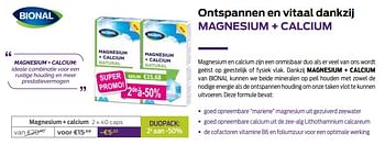 Promoties Magnesium + calcium - Bional - Geldig van 02/03/2020 tot 31/03/2020 bij Mannavita