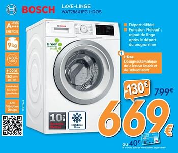 Promotions Bosch lave-linge wat286k1fg i-dos - Bosch - Valide de 26/02/2020 à 26/03/2020 chez Krefel