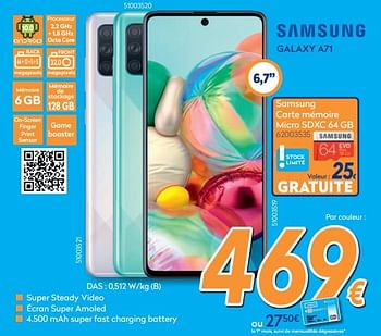 Promotions Samsung galaxy a71 - Samsung - Valide de 26/02/2020 à 26/03/2020 chez Krefel
