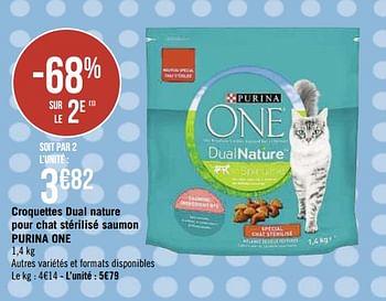 Promotion Geant Casino Croquettes Dual Nature Pour Chat Sterilise Saumon Purina One Purina Animaux Accessoires Valide Jusqua 4 Promobutler