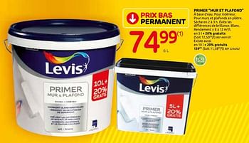 Promotions Primer mur et plafond - Levis - Valide de 04/03/2020 à 16/03/2020 chez Brico