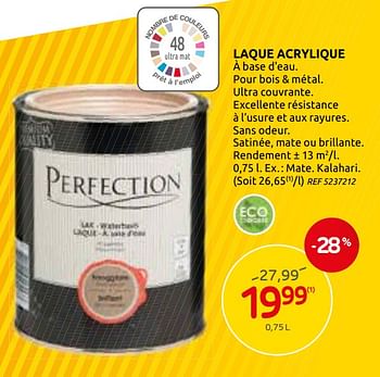 Promotions Laque acrylique - Perfection - Valide de 04/03/2020 à 16/03/2020 chez Brico