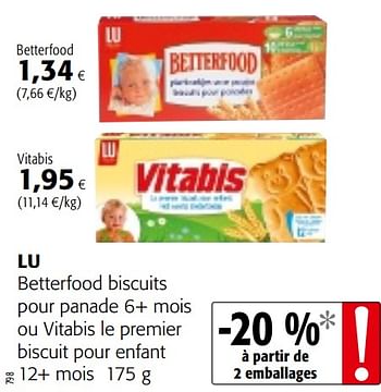 LU Betterfood Biscuits pour Panades dès 10 Mois et Plus 175 g