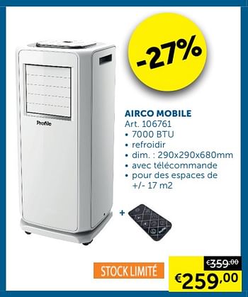 Promotions Airco mobile - Profile - Valide de 10/03/2020 à 06/04/2020 chez Zelfbouwmarkt