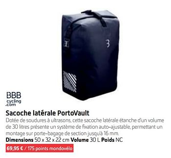 Promotions Sacoche latérale portovault - BBB - Valide de 01/01/2020 à 30/06/2020 chez Sport 2000