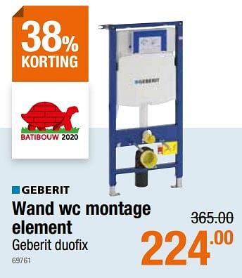 Promoties Wand wc montage element - Geberit - Geldig van 27/02/2020 tot 11/03/2020 bij Cevo Market