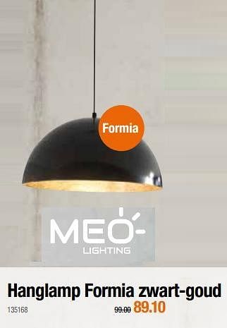 Promoties Hanglamp formia zwart-goud - Meo - Geldig van 27/02/2020 tot 11/03/2020 bij Cevo Market