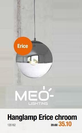 Promoties Hanglamp erice chroom - Meo - Geldig van 27/02/2020 tot 11/03/2020 bij Cevo Market