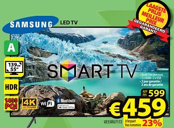 Promoties Samsung led tv ue55ru7172 - Samsung - Geldig van 04/03/2020 tot 11/03/2020 bij ElectroStock