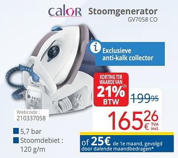 Promoties Calor stoomgenerator gv7058 co - Calor - Geldig van 01/03/2020 tot 31/03/2020 bij Eldi