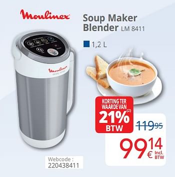 Promoties Moulinex soup maker blender lm 8411 - Moulinex - Geldig van 01/03/2020 tot 31/03/2020 bij Eldi