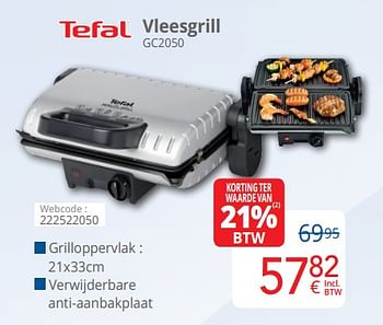 Promoties Tefal vleesgrill gc2050 - Tefal - Geldig van 01/03/2020 tot 31/03/2020 bij Eldi