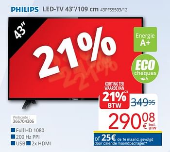 Promoties Philips led-tv 43``-109 cm 43pfs5503-12 - Philips - Geldig van 01/03/2020 tot 31/03/2020 bij Eldi