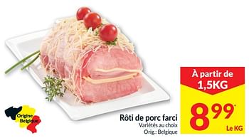 Promotions Rôti de porc farci - Produit maison - Intermarche - Valide de 01/01/2020 à 31/12/2020 chez Intermarche