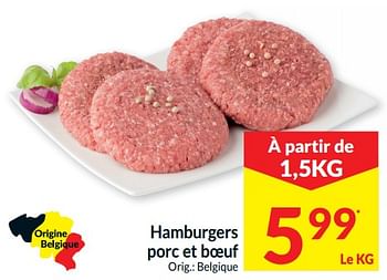 Promotions Hamburgers porc et boeuf - Produit maison - Intermarche - Valide de 01/01/2020 à 31/12/2020 chez Intermarche