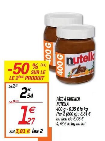 Promoties Pâte à tartiner nutella - Nutella - Geldig van 02/03/2020 tot 15/07/2020 bij Netto