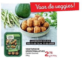 Promoties Vegetarische groenteballetjes garden gourmet - Garden Gourmet - Geldig van 11/03/2020 tot 17/03/2020 bij Alvo