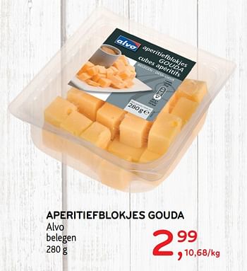 Promoties Aperitiefblokjes gouda alvo - Huismerk - Alvo - Geldig van 11/03/2020 tot 24/03/2020 bij Alvo