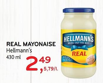 Promoties Real mayonaise hellmann`s - Hellmann's - Geldig van 11/03/2020 tot 24/03/2020 bij Alvo