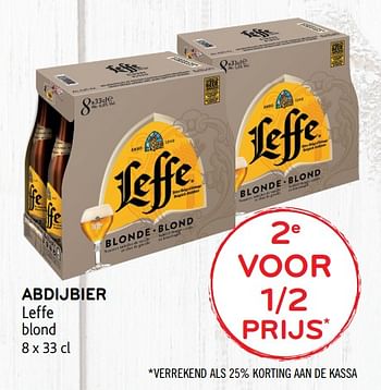 Promoties 2e voor 1-2 prijs abdijbier leffe blond - Leffe - Geldig van 11/03/2020 tot 24/03/2020 bij Alvo