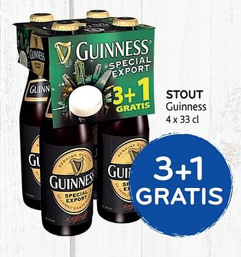 Promoties 3+1 gratis stout guinness - Guinness - Geldig van 11/03/2020 tot 24/03/2020 bij Alvo