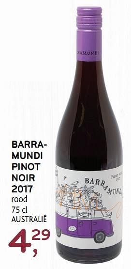 Promoties Barramundi pinot noir 2017 rood - Rode wijnen - Geldig van 11/03/2020 tot 24/03/2020 bij Alvo