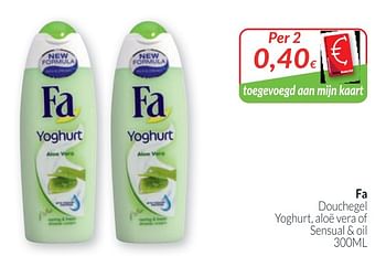 Promoties Fa douchegel yoghurt aloë vera of sensual + oil - Fa - Geldig van 01/03/2020 tot 31/03/2020 bij Intermarche