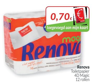 Promoties Renova toiletpapier 4d magic - Renova - Geldig van 01/03/2020 tot 31/03/2020 bij Intermarche