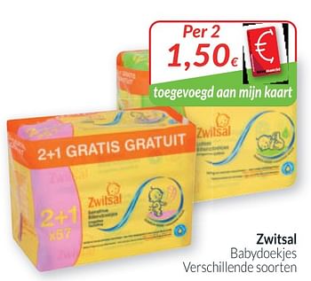 Promoties Zwitsal babydoekjes - Zwitsal - Geldig van 01/03/2020 tot 31/03/2020 bij Intermarche