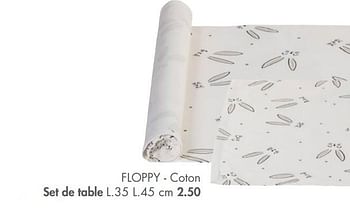 Promotions Floppy - coton set de table - Produit maison - Casa - Valide de 02/03/2020 à 29/03/2020 chez Casa