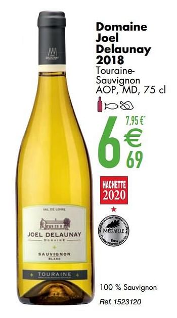 Promoties Domaine joel delaunay 2018 tourainesauvignon aop md - Witte wijnen - Geldig van 10/03/2020 tot 06/04/2020 bij Cora